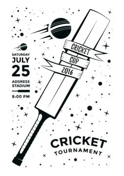 Cricket poster design Stock Illustration