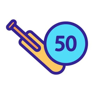 Cricket score icon vector. Isolated contour symbol illustration Illustrazione stock
