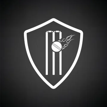 Cricket shield emblem icon Stock Illustration