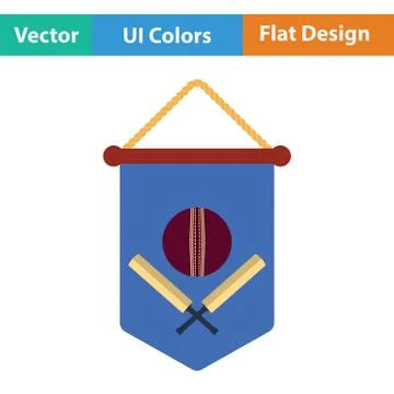 Cricket shield emblem icon Stock Illustration