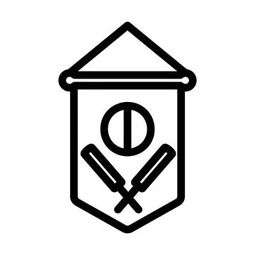 Cricket Shield Emblem Icon Stock Illustration