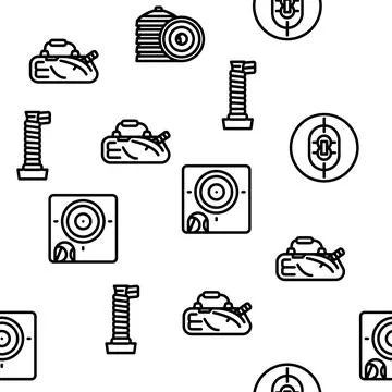 Cricket Sport Game Accessory vector seamless pattern Stock Illustration