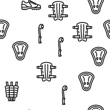 Cricket Sport Game Accessory vector seamless pattern Stock Illustration