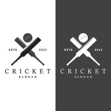 Cricket Sport Logo Design Vector Illustrator Template Illustrazione stock