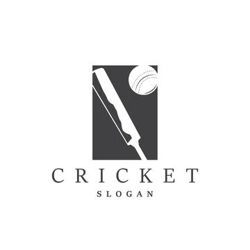 Cricket Sport Logo Design Vector Illustrator Template Illustrazione stock