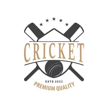 Cricket Sport Logo Design Vector Illustrator Template Illustrazione stock