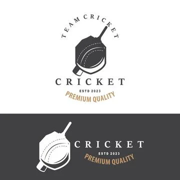 Cricket Sport Logo Design Vector Illustrator Template Illustrazione stock