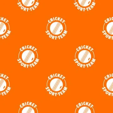 Cricket sport pattern vector orange Illustrazione stock