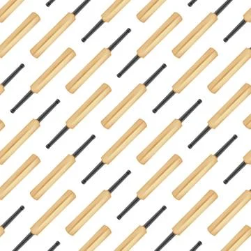 Cricket sport seamless pattern. Illustrazione stock