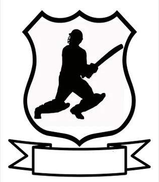 Cricket sport shield Stock Illustration