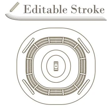 Cricket Stadium Icon Stock Illustration