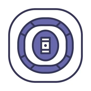 Cricket Stadium Icon Stock Illustration