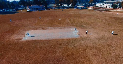Cricket Stadium, players doing their practice for the final match. Stock Footage 116132253