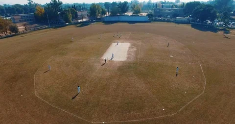Cricket Stadium, players doing their practice for the final match. Stock Footage 116133621