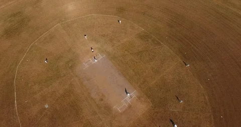 Cricket Stadium, players doing their practice for the final match. Stock Footage 116133979