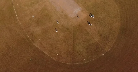 Cricket Stadium, players doing their practice for the final match. Stock Footage 116134594