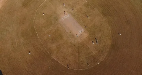 Cricket Stadium, players doing their practice for the final match. Stock Footage 116134649