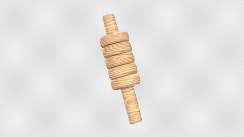 Cricket Stump Bail Rotating on a Transparent Background. Seamless Loop. 4K Stock Footage 304795364