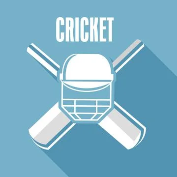 Cricket text with cricket objects. Illustrazione stock