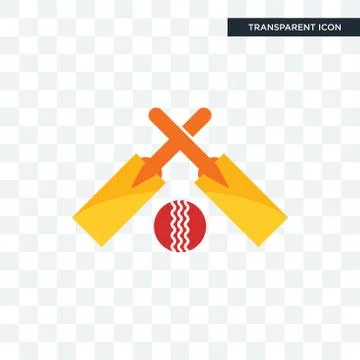 Cricket vector icon isolated on transparent background, cricket logo design Illustrazione stock
