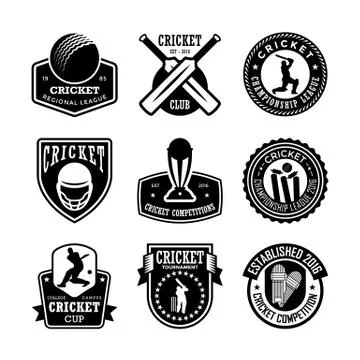 Cricket Vector Icons Stock Illustration
