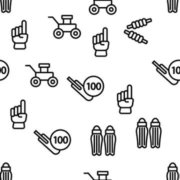 Cricket Vector Seamless Pattern Stock Illustration