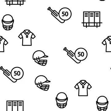 Cricket Vector Seamless Pattern Illustrazione stock