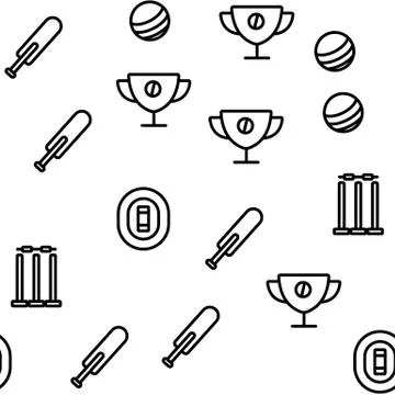 Cricket Vector Seamless Pattern Illustrazione stock