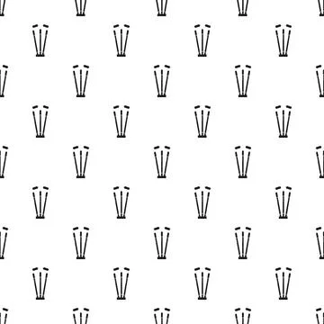 Cricket wicket stumps and bails seamless pattern background Illustrazione stock