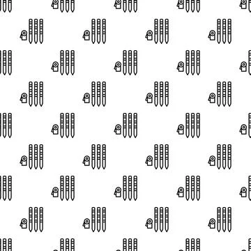 Cricket wicket stumps and bails seamless pattern Stock Illustration