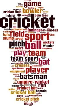 Cricket word cloud Stock Illustration