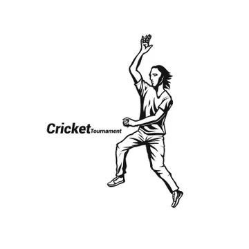 Cricketer bowling a ball vector illustration. Stock Illustration