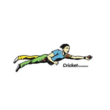 Cricketer catches a ball vector illustration design. Stock Illustration