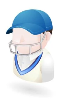 Cricketer illustration Illustrazione stock