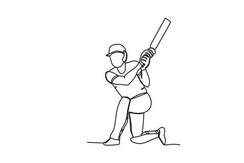 A cricketer prepares to hit the ball Illustrazione stock