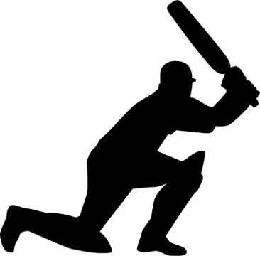 Cricketer Silhouette Stock Illustration