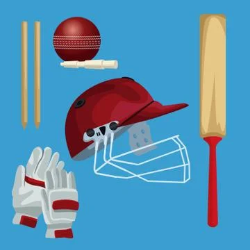 Crickets equipment elements イラスト素材