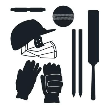 Crickets equipment elements イラスト素材