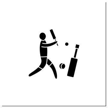 Crickets glyph icon. Stock Illustration