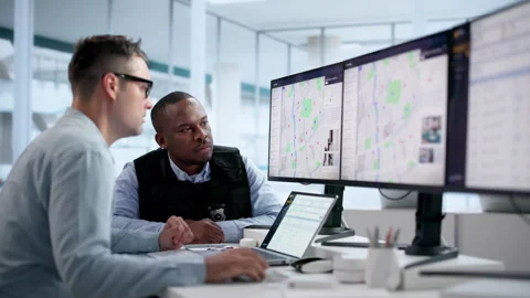 Crime Analysts Use Geospatial Software Tools For Mapping Incidents Stock Footage 346927623