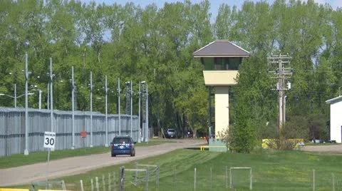 Crime and justice, prison watch tower Stock Footage