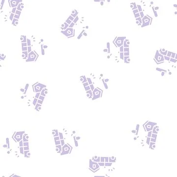 Crime in area glyph seamless pattern Stock Illustration