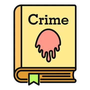Crime book with dripping liquid representing a mystery Stock Illustration
