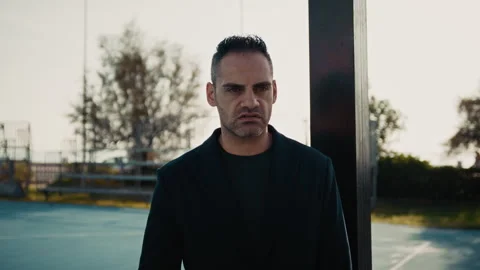 Crime boss with an evil look Stock Footage 331513902