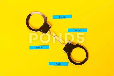 Crime Concept with handcuffs Stock Photos