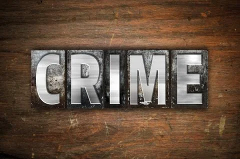 Crime Concept Metal Letterpress Type イラスト素材