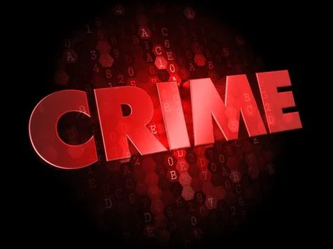 Crime on Dark Digital Background. Stock Illustration