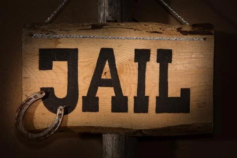 Crime does not pay - Jail sign Stock Photos