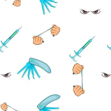 Crime elements pattern, cartoon style Stock Illustration