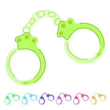 Crime handcuffs vector cartoon graphic Stock Illustration
